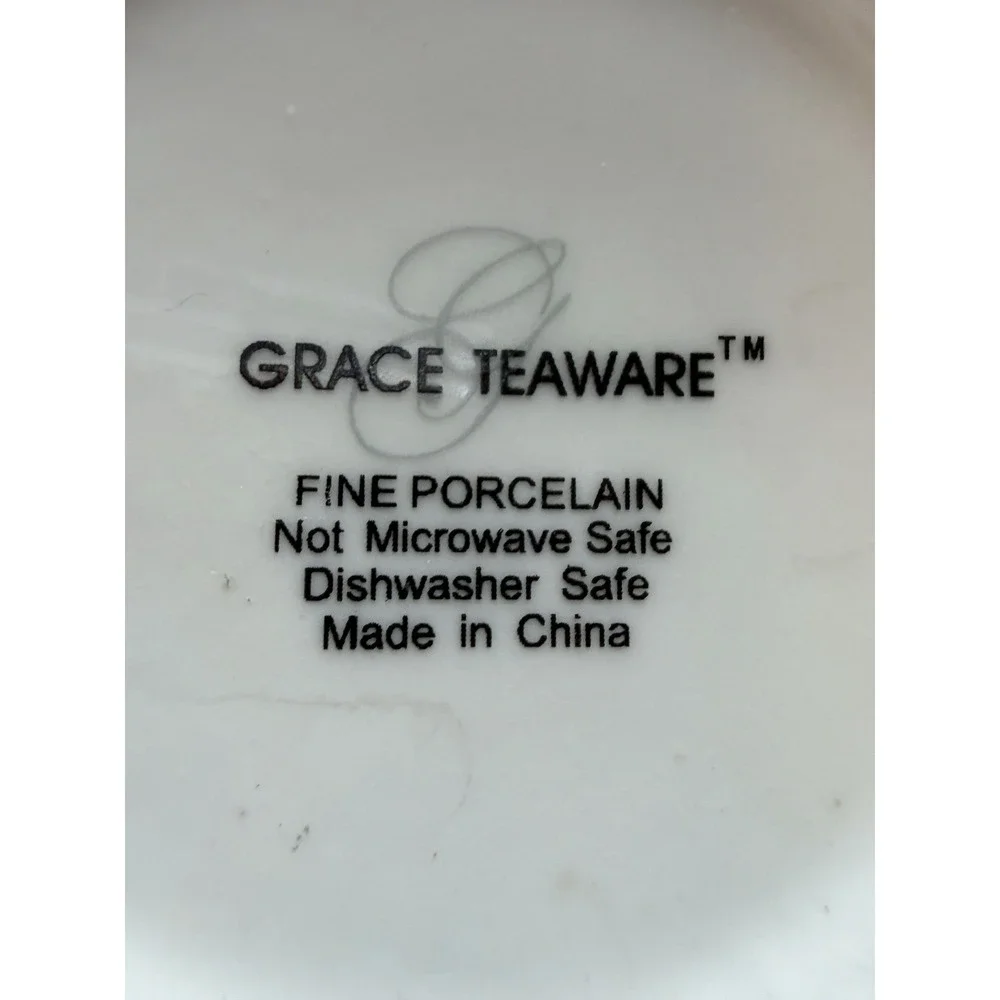 Grace Teaware Espresso Coffee Set 4 Cups & Saucers Green White Stripe New in Box